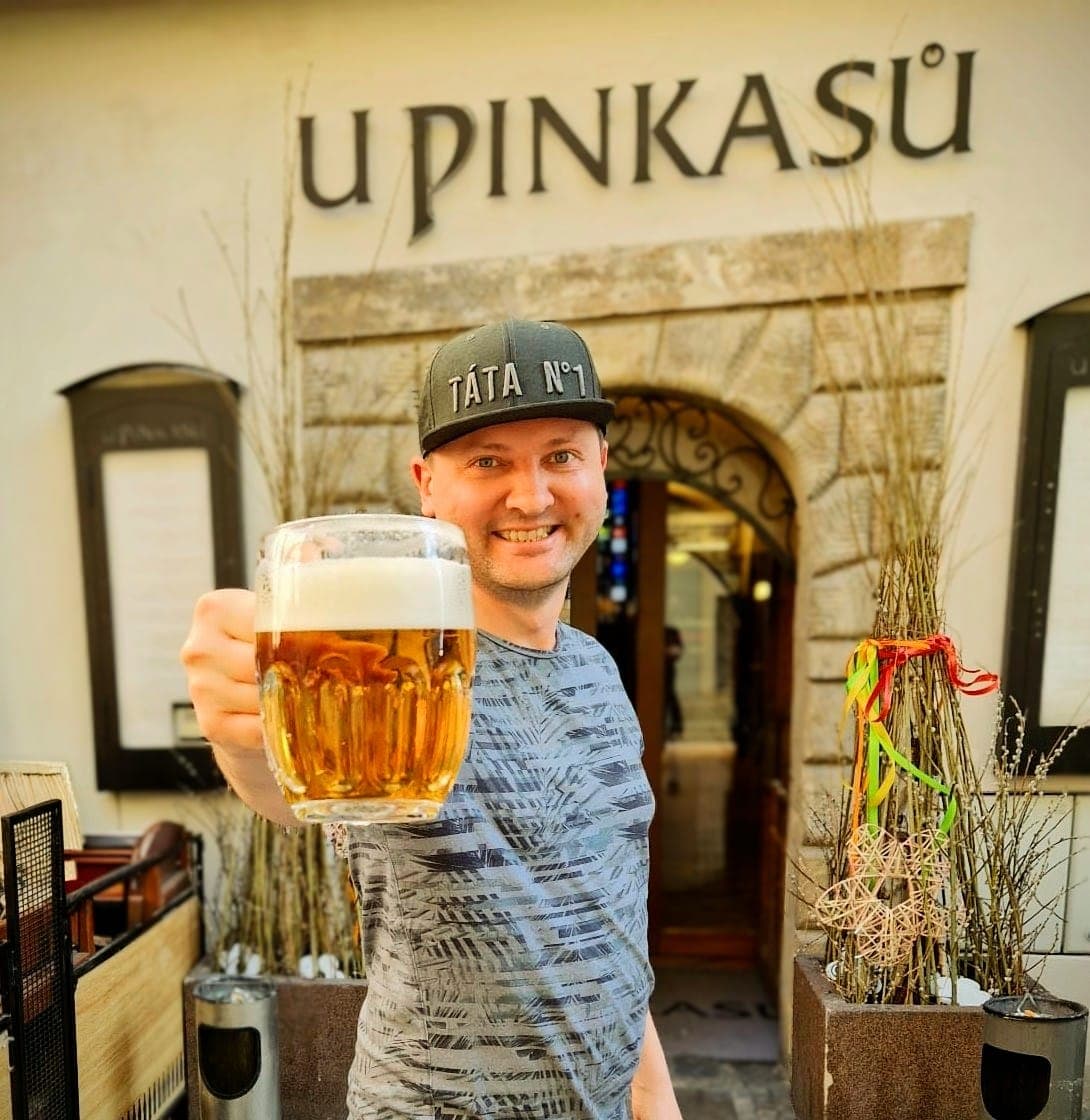 Photo of Michal in a brewery